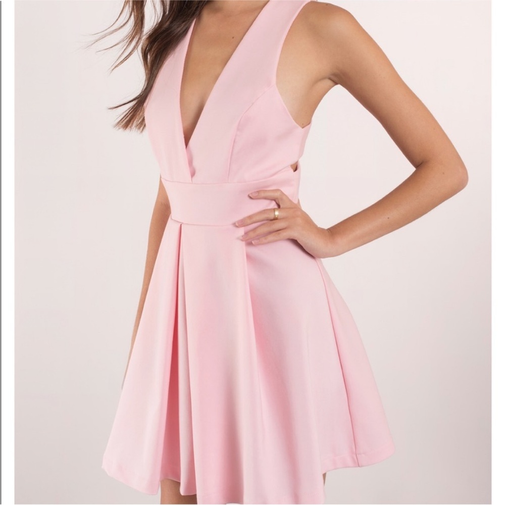 EUC! Blush Plunge Skater Dress